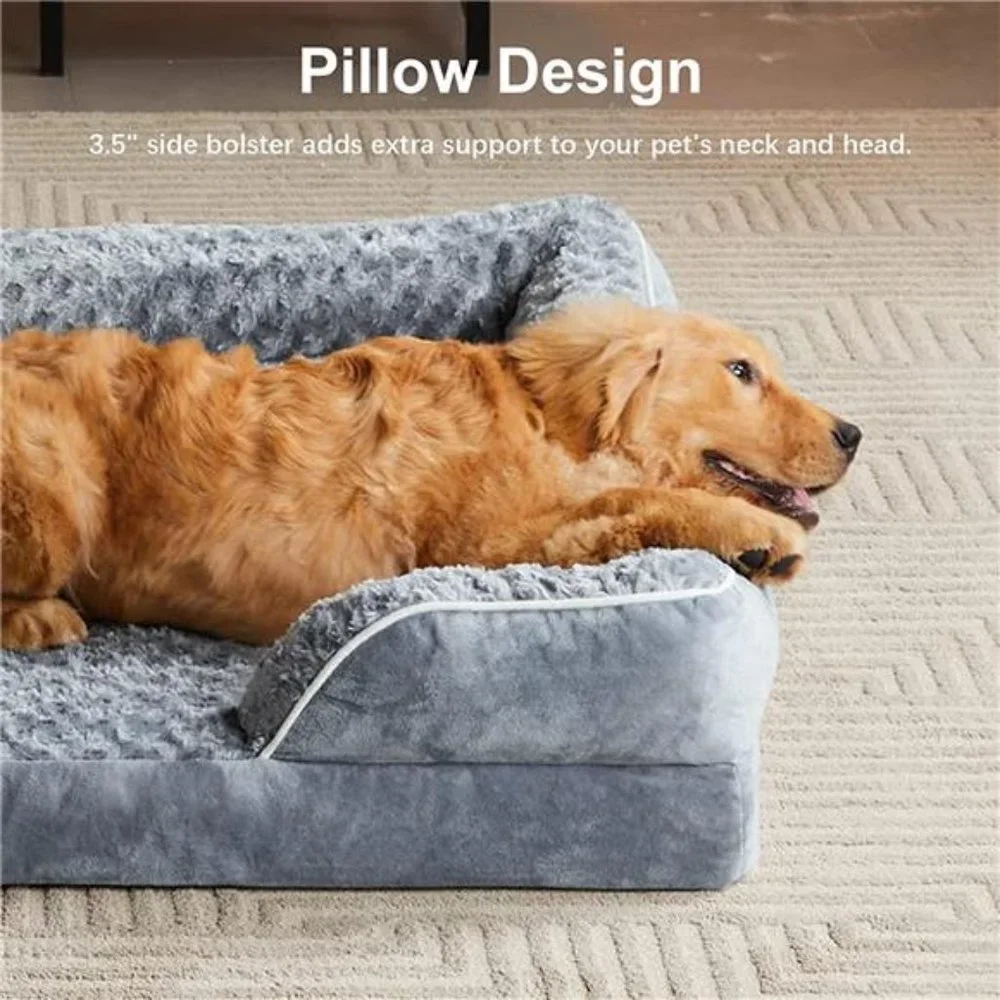 Bolster Beds for Large Dogs,Washable, Sofa Bed with Waterproof Lining & Non-Skid